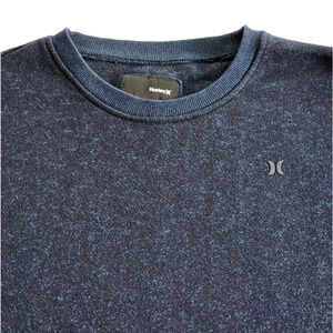Hurley Pullover Shirt Men L Blue Crew Neck Sweater Lightweight Casual Minimalist